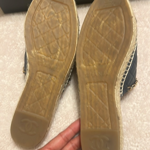 Chanel leather sandals slippers size 39 quilted - Picture 7 of 12